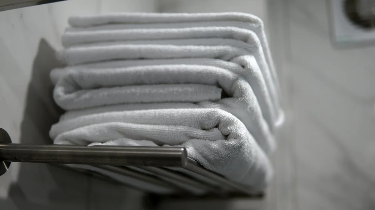 Stack of folded white towels